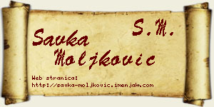 Savka Moljković vizit kartica